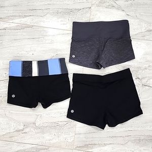 Lululemon 3 pairs shorts